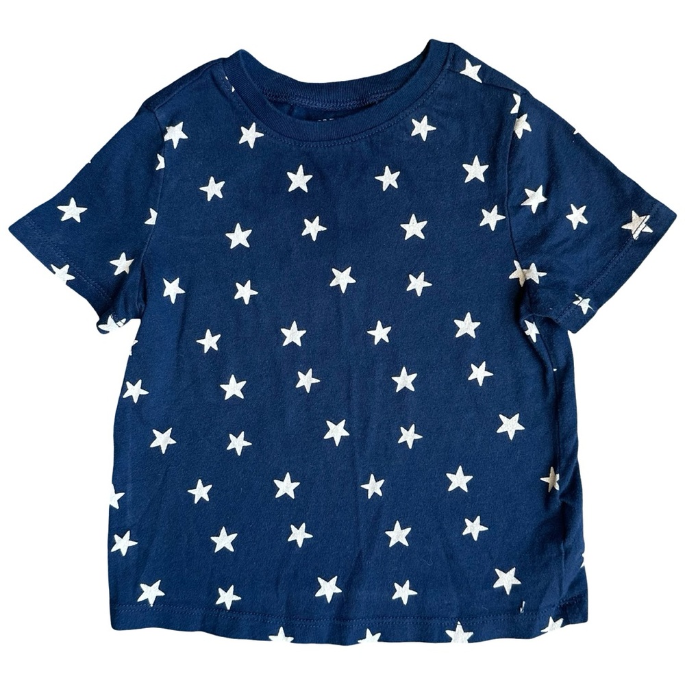 Old Navy 3T Girls blue white stars cotton short sleeve shirt